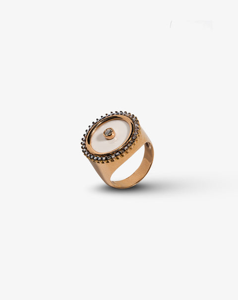 Pink Gold with Diamonds Ring