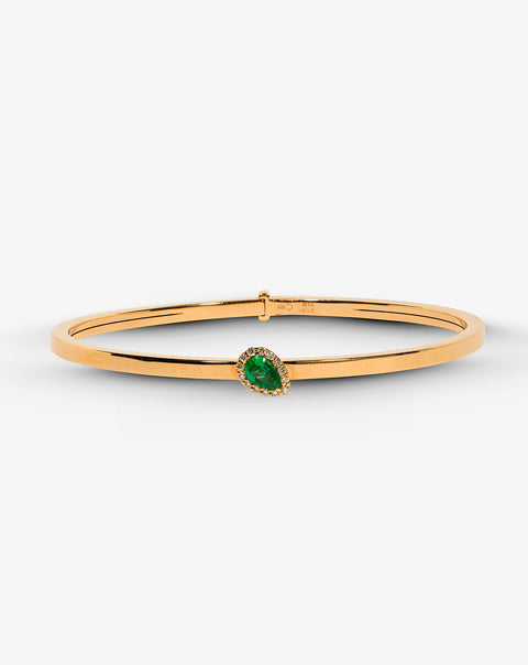 Pink Gold Emerald and Diamonds Bracelet