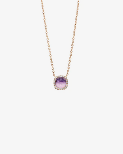 Gold with Diamonds and Amethyst Necklace