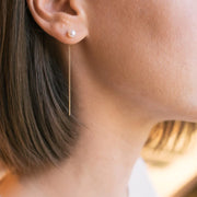 Long Pearl Earring in Gold