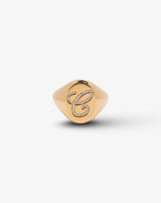Letter C Gold Ring