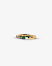 Gold and diamonds Ring with Emeralds