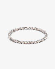 Silver and rose gold chain men’s bracelet