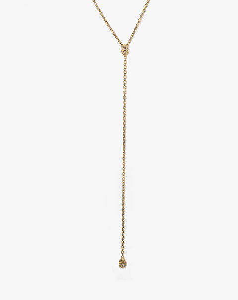 Long Gold and Diamond Necklace