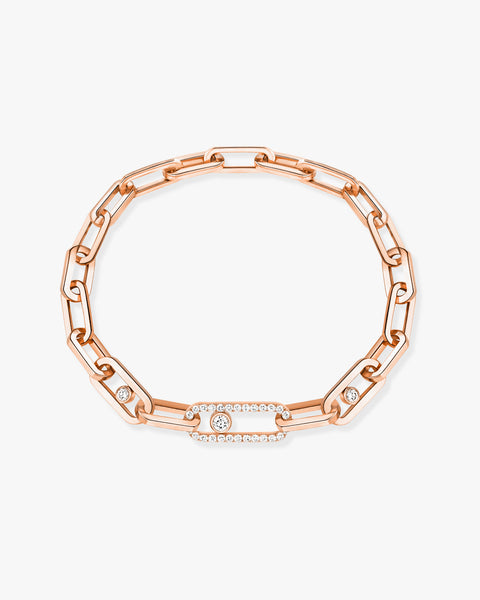 Pink Gold Diamond Bracelet Move Link