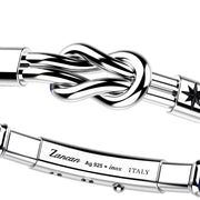 Kevlar bracelet with silver knot