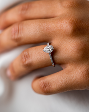 Drop Diamond Gold Engagement Ring