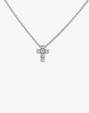 Necklace with Diamonds and Small Cross