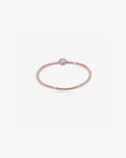 Rose Gold White Solitaire Ring