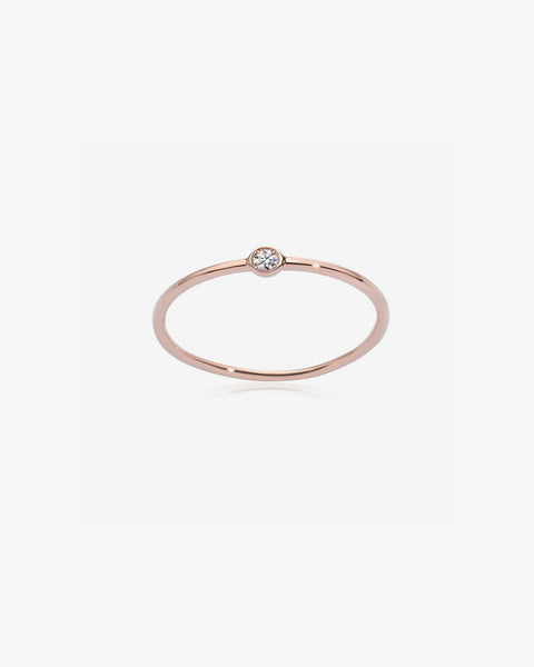 Rose Gold White Solitaire Ring