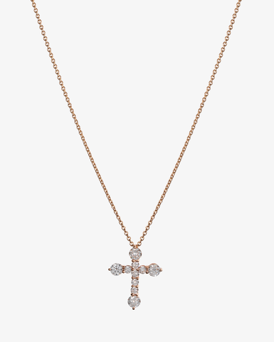 Tiny Cross in a Necklace with Diamonds
