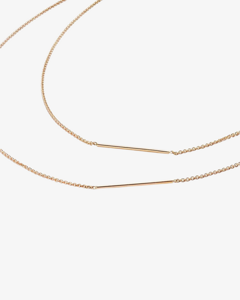 Rose Gold Lines Sautoir Necklace