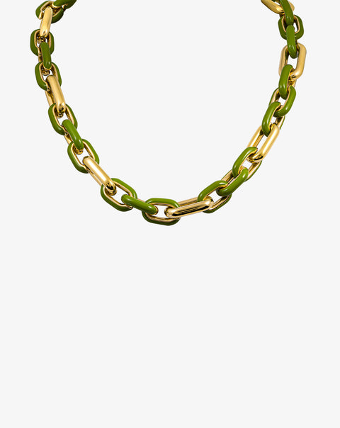 Green Enamel Necklace
