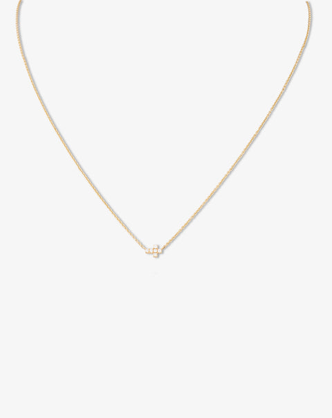 Necklace with Tiny Cross and Diamonds