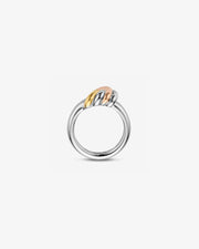 Knot Ring in Silver with Yellow and Rose Gold