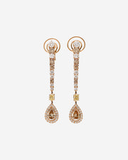 Pink Gold and Diamond Earring