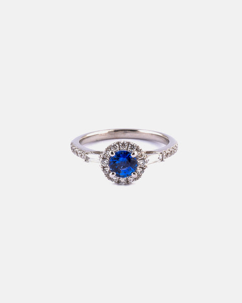 White Gold, Diamonds and Sapphires Ring