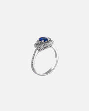 White Gold, Diamonds and Sapphires Engagement Ring II