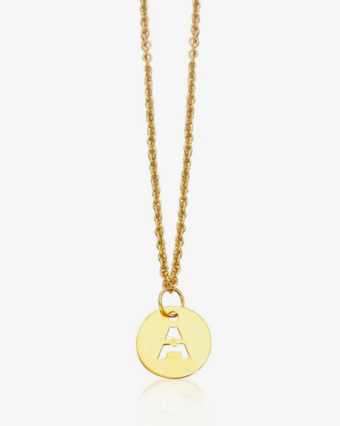 Gold Necklace with Tiny Letter