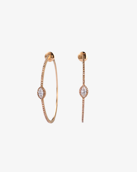 Large Hoops in Gold and Diamonds