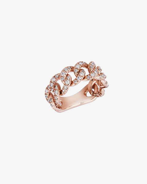 Rose Gold and Diamonds Chain Ring