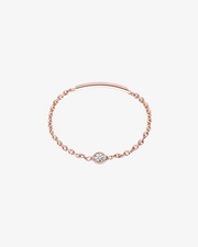 Solitaire Diamond Chain Ring in Rose Gold