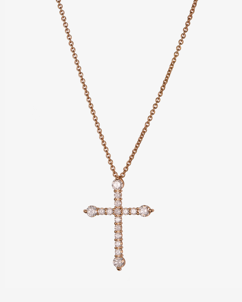 Gold Necklace with Diamond Cross