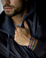 Silver bracelet with black crystal V